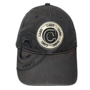Cabo Strapback Hat Black One Size Adjustable Embroidered Robin Ruth